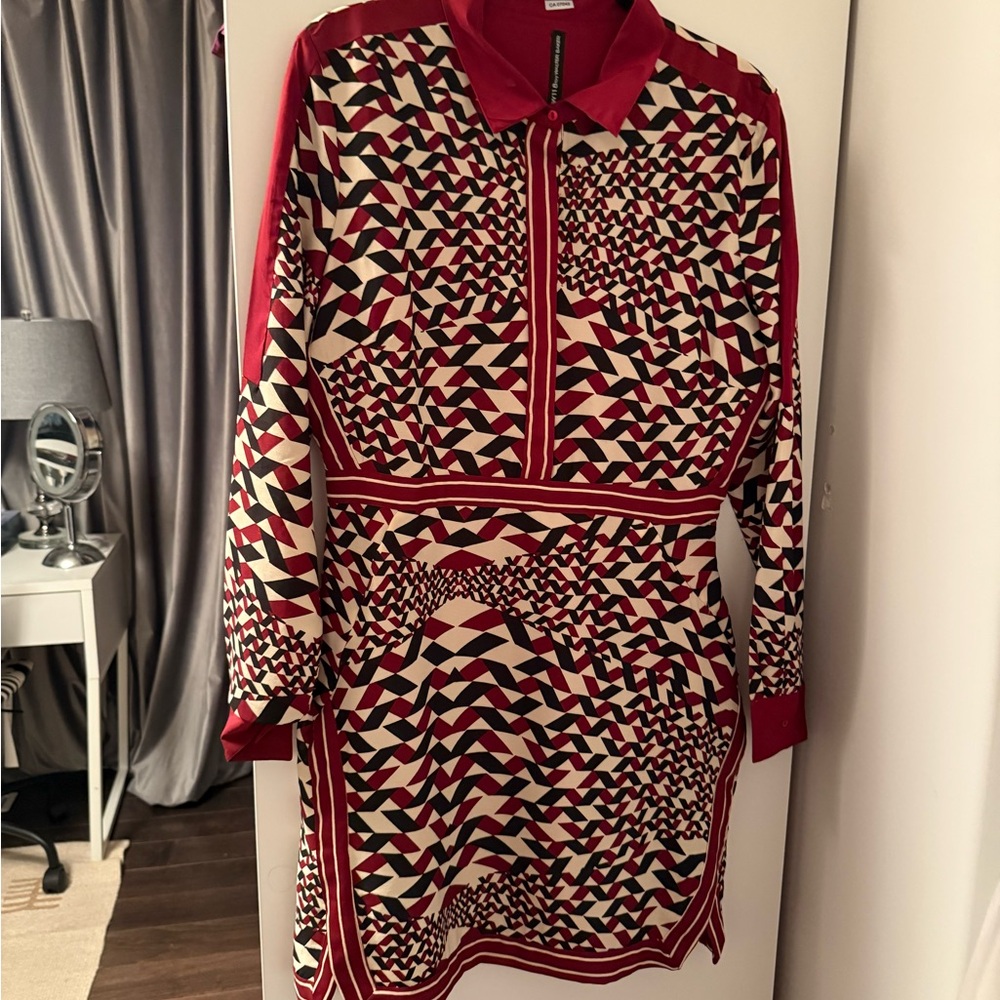 Walter Baker Red and Black Patterned Dress